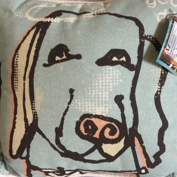 Good Dog Pillow New w Tags Dog w Halo 12x12 - Picture 1 of 5